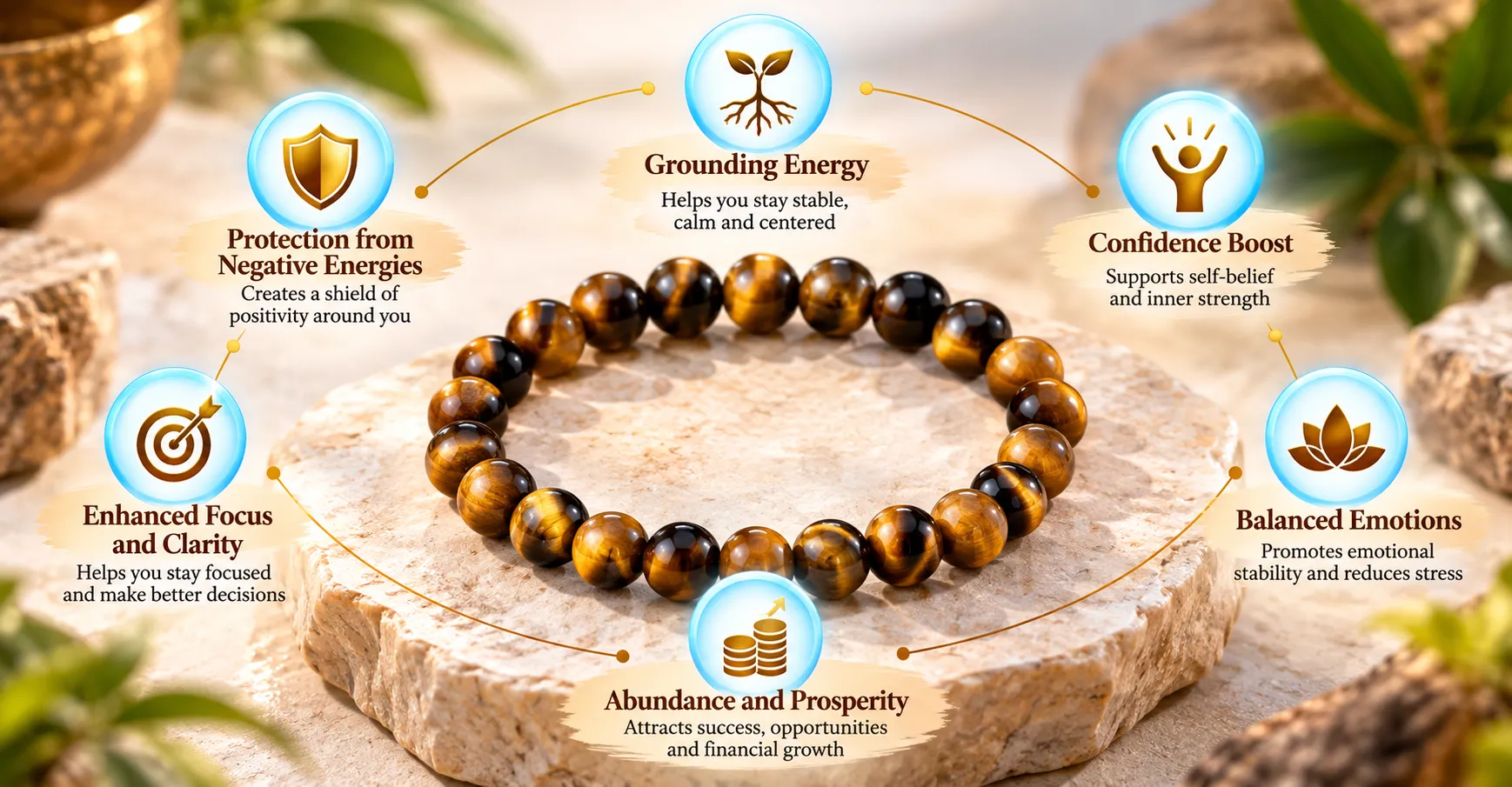 Energized bracelet on wooden surface