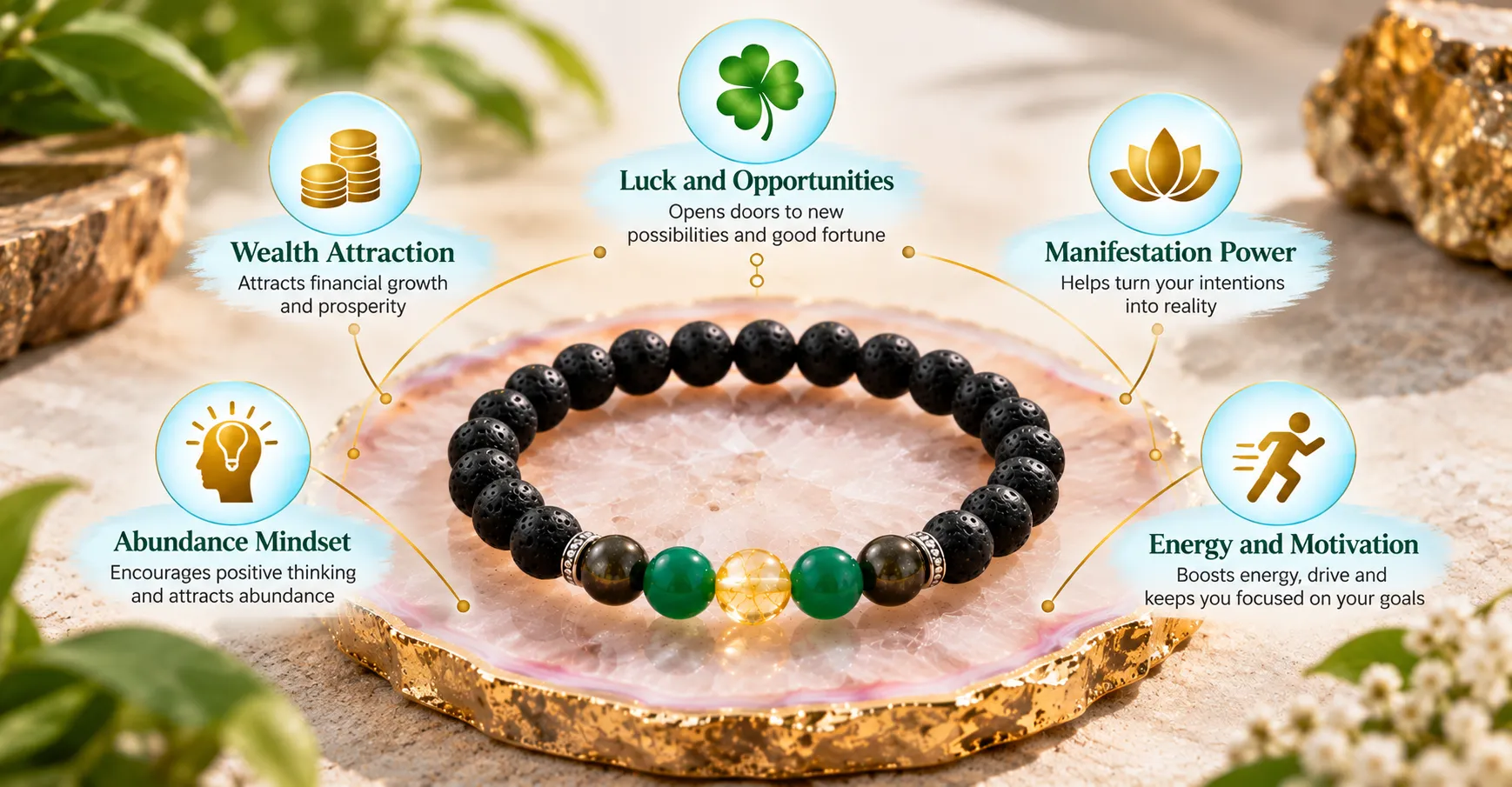 Energized bracelet on wooden surface
