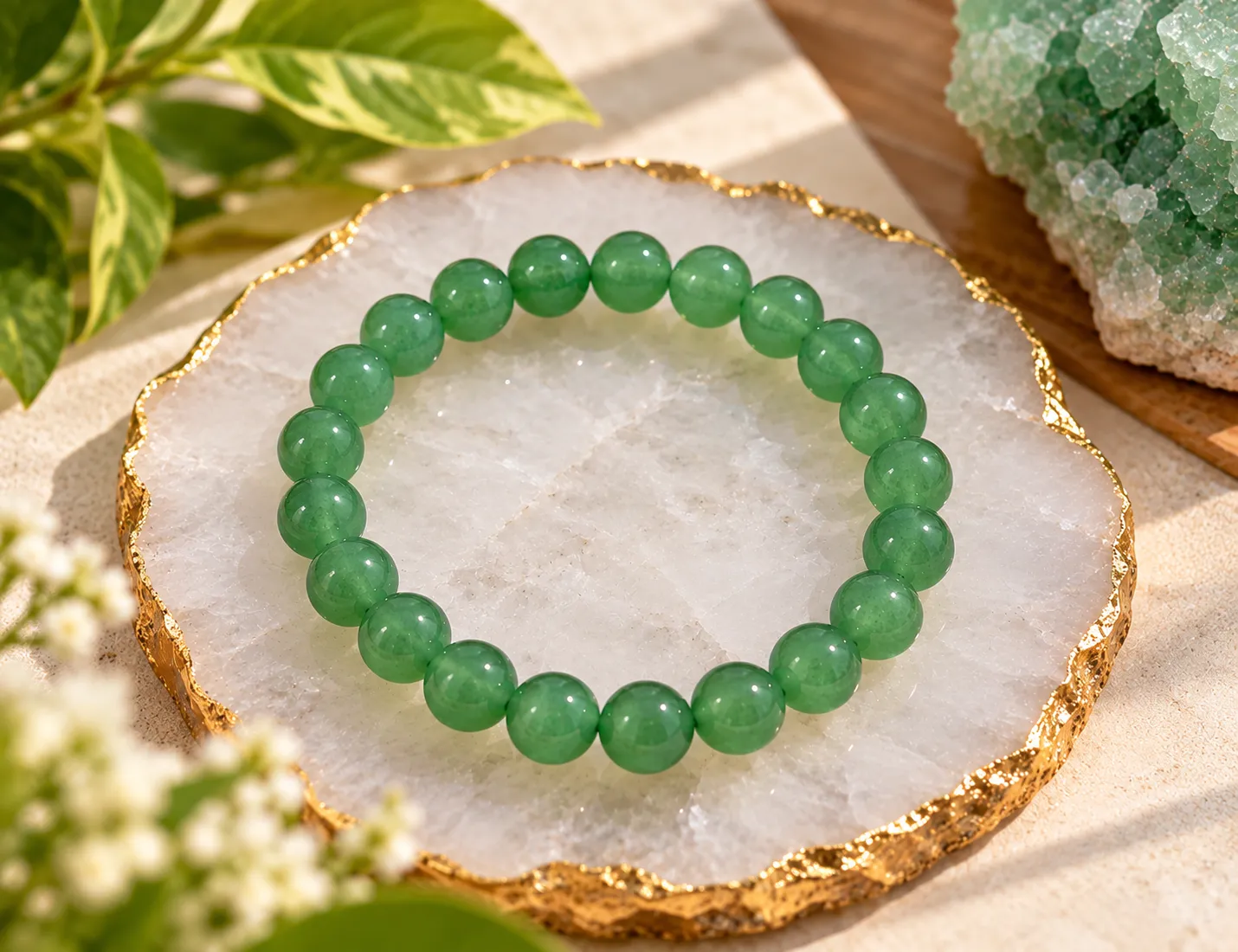 Green Aventurine Bracelet for Growth, Luck & Positive Energy