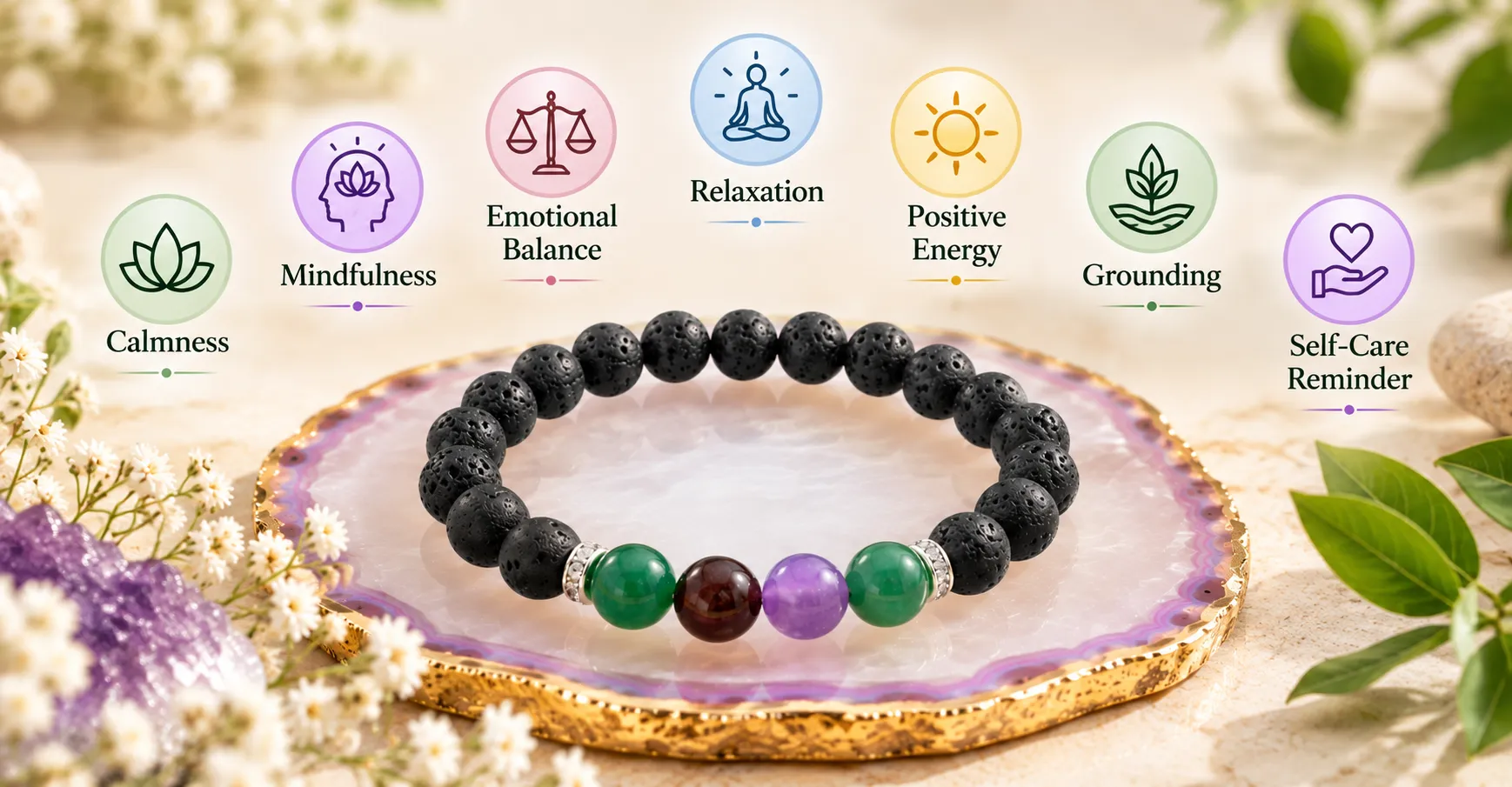 Energized bracelet on wooden surface