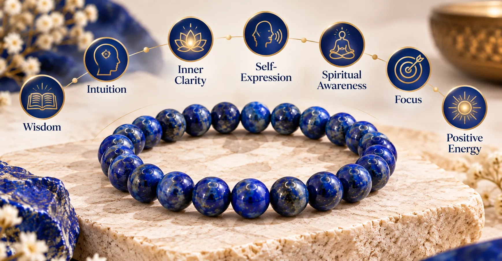 Energized bracelet on wooden surface