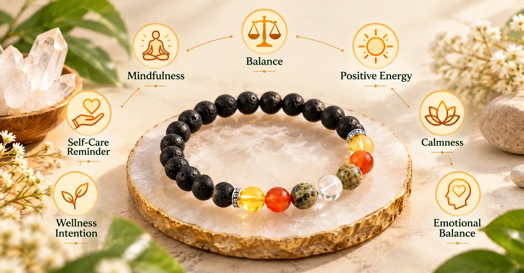 Energized bracelet on wooden surface