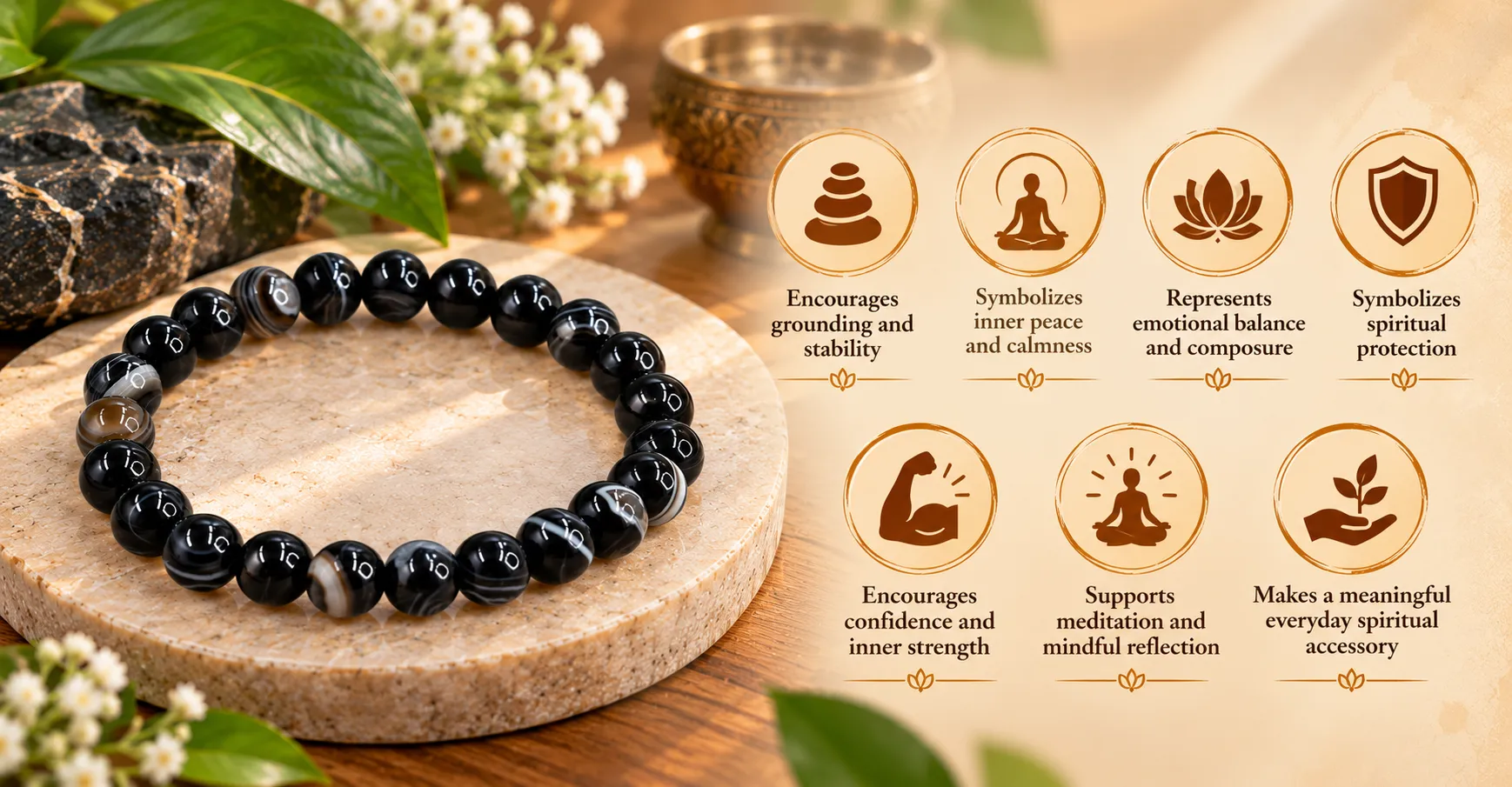 Energized bracelet on wooden surface