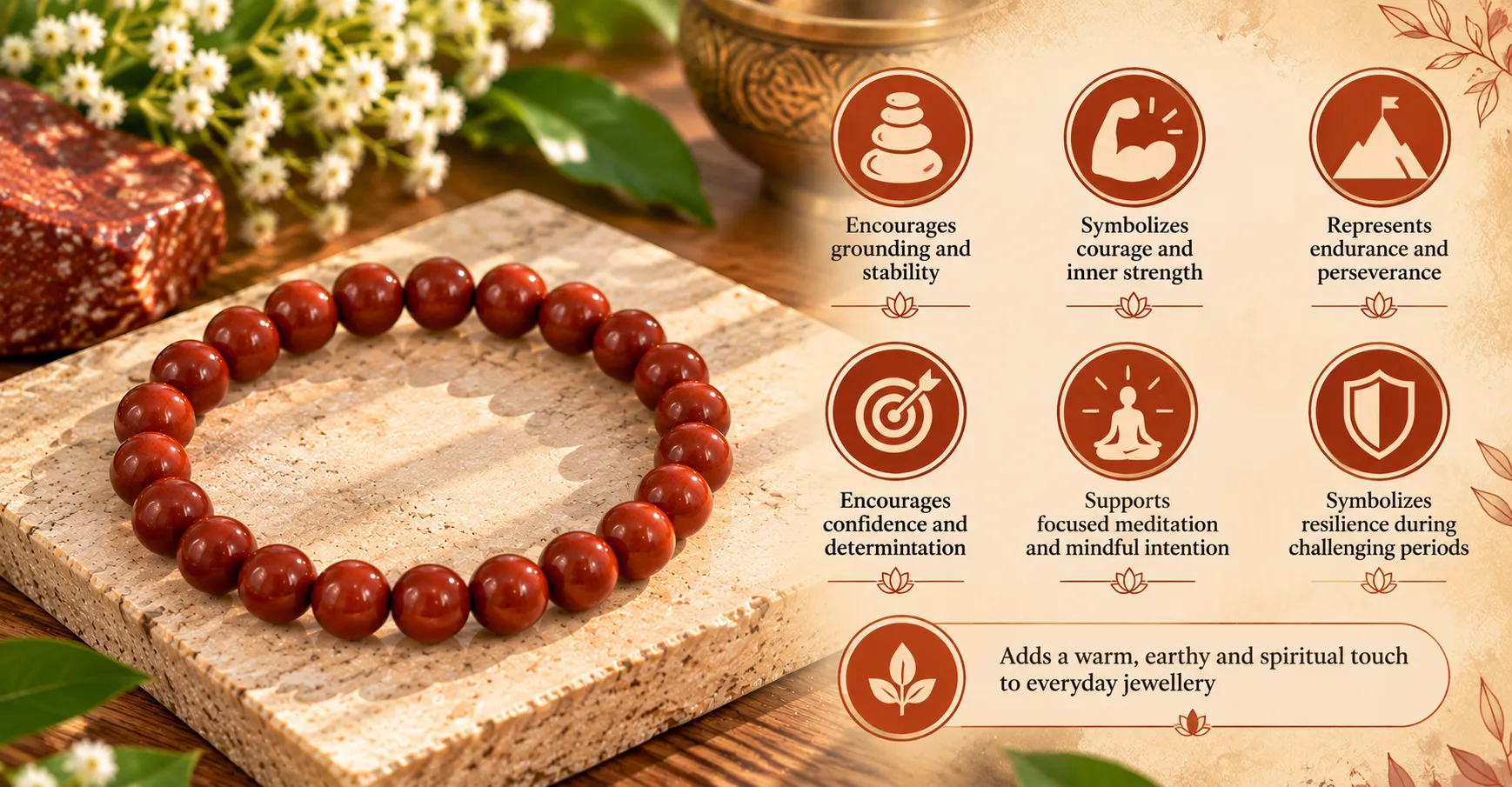 Energized bracelet on wooden surface