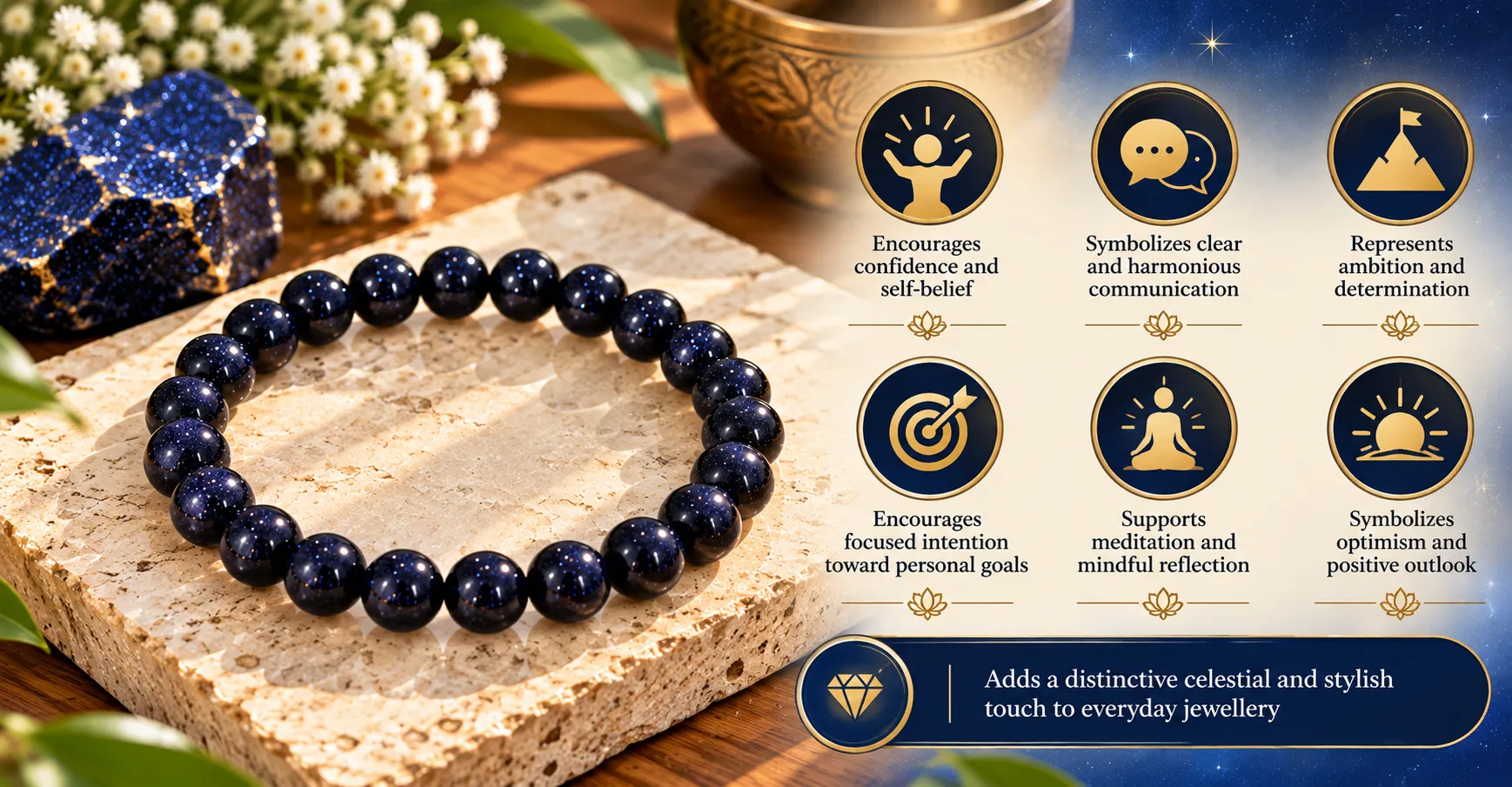Energized bracelet on wooden surface