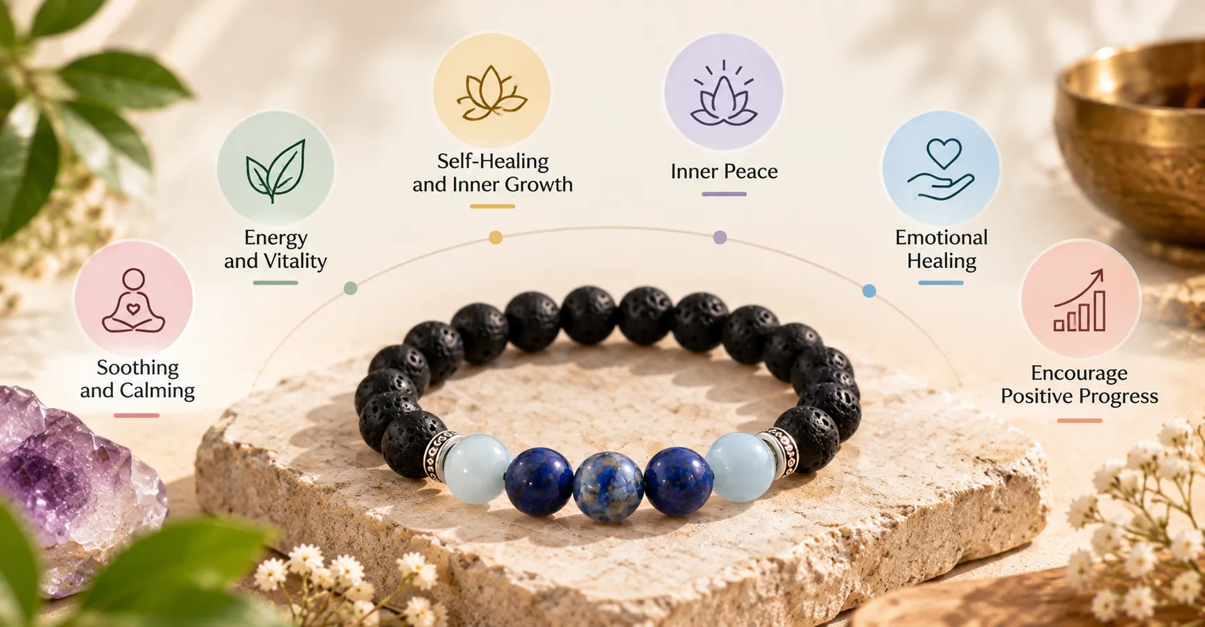 Energized bracelet on wooden surface